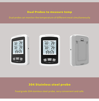 Termometer Dapur Digital Tahan Air untuk Memasak Makanan, Daging, Oven, BBQ, dan Grill dengan Probe