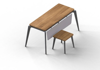 Nouvelle Arrivée Ensemble de Bureau Exécutif Moderne Simple et Durable en Mélaminé avec Pieds Métalliques et Table d'Appoint