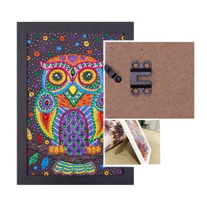 Vente en gros à prix réduit : <span class=keywords><strong>Tableau</strong></span> mural moderne encadré avec motif hibou, peinture 5D de forme spéciale - Product Image 1