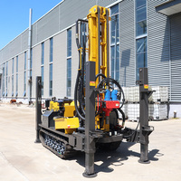 Machine de forage de puits profonds, équipement de forage pneumatique DTH avec compresseur d'air, 200 m, équipement de forage de puits d'eau diesel