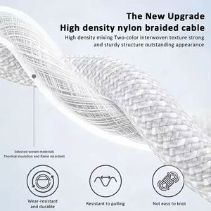 3FT/6FT 60W Quick Charging <b>Cable</b> Nylon USB-C <b>Cable</b> Type C to Type C <b>Data</b> <b>Cable</b> for Phone 15 16 Pro Max - Product Image 3