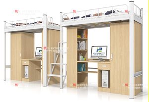 Gỗ Đại Học ký túc xá Loft giường tầng với Bàn máy tính - Product Image 4