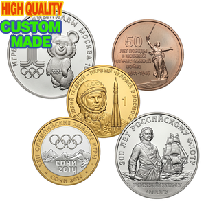Pièce de monnaie commémorative personnalisée en métal, design <span class=keywords><strong>satellite</strong></span> et monument russe, jetons cadeaux pour anniversaire d'entreprise, moulage UV - Product Image 2