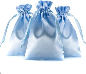 Grands sacs en satin rose gold personnalisés avec cordon de serrage, sacs cadeaux miniatures avec cordon de serrage pour mariage, pour filles - Product Image 5