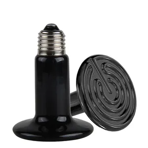 60/100/150/250W black/white ceramic infrared heat emitter reptile heating lamp bulb for reptile pets