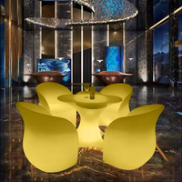 Meubles LED d'extérieur commerciaux pour événements, en plastique PE durable, tables et chaises lumineuses en forme de fleur de prunier pour mariages, hôtels et bars à vin (Dropshipping)
