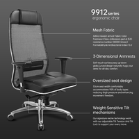 Chaise de direction en cuir du Kazakhstan et de Russie pour les personnes de grande taille avec base en alliage d'aluminium, chaise de patron, chaise de bureau ergonomique Metta