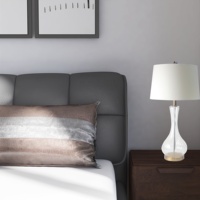 Lampe de chevet moderne et simple en fer, style contemporain, décoration artistique d'intérieur pour enfants, verre transparent, ampoule E27