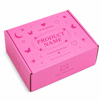 Boîtes d'expédition roses écologiques biodégradables personnalisées avec doublure en éponge, gaufrage, paillettes, matériaux recyclés, carton ondulé