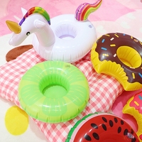 Support de Gobelet Gonflable en PVC Prêt à l'emploi, Support Portable pour Boissons de Bateau/Marin, Sous-Verre de Piscine