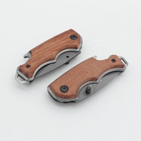 Couteau pliant en titane avec manche en bois de Padauk gravé, petit couteau de survie pour le camping en plein air, EDC, couteau de poche