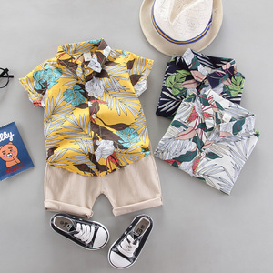 Ensemble de shorts imprimés style <span class=keywords><strong>plage</strong></span> pour enfants, survêtement pour tout-petit garçon, vêtements pour bébé, vente en gros - Product Image 2