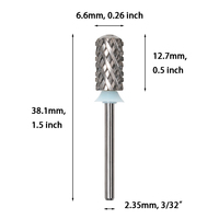 Broca de carburo para uñas duradera y segura, con forma de barril grande y punta lisa, para pulido de gel, broca redonda de seguridad para uñas F M C XC