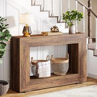 Console d'entrée style ferme avec rangement, table d'appoint industrielle pour couloir et salon