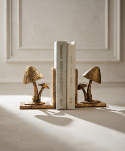 Serre-livres en métal décoratif design champignon, organisateur de bibliothèque rustique pour la maison, le bureau, la bibliothèque, la présentation sur le bureau, la décoration intérieure - Product Image 5