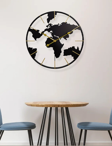 Reloj <span class=keywords><strong>de</strong></span> pared redondo <span class=keywords><strong>de</strong></span> metal con <span class=keywords><strong>mapa</strong></span> del <span class=keywords><strong>mundo</strong></span> creativo y novedoso para decoración <span class=keywords><strong>de</strong></span> oficina y hogar - Product Image 5