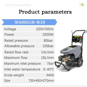 Potente Limpiador de Alta Presión de 220V y 2.5KW, 100 bar, 1450 PSI, 16 LPM, Portátil, Comercial, para Lavado de Autos, de Acero Inoxidable - Product Image 4