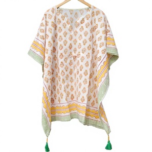 Robe de soirée indienne faite main de haute qualité pour femme, écologique, taille basse, longueur genou, en coton imprimé au bloc, blanche, de créateur - Product Image 4