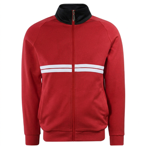 เสื้อแจ็คเก็ตแทร็ค MERITORIOUS INTERNATIONAL รุ่น Unisex สำหรับใส่ลำลองหรือเล่นกีฬา แบบซิป OEM ODM ขายส่ง กันน้ำ สำหรับฤดูหนาว ลายทางสีขาว สไตล์ไฮสตรีท - Product Image 2