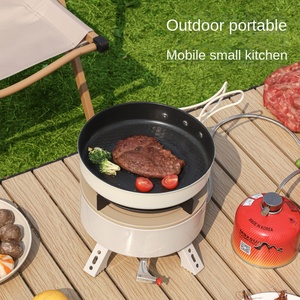 เตาแก๊สตั้งแคมป์ใช้ในครัวปิกนิกกลางแจ้งด้วยมือทำจากเหล็ก4000W แบบพกพาพับได้ - Product Image 3