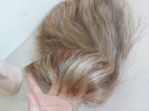 Vente en gros Perruque sans colle antidérapante en soie, nouée à la main, avec naissance des cheveux, brun blond, perruque haute extensions de cheveux humains - Product Image 5