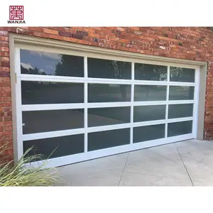 WANJIA Custom Modern Glass Garage Door Aluminum Roll Up Residential Automatic Garage Doors