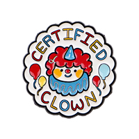Épinglette en émail « CLOWN CERTIFIÉ » – Broche amusante de clown, badges pour sacs à dos, accessoires vestimentaires, bijoux de mode, cadeaux