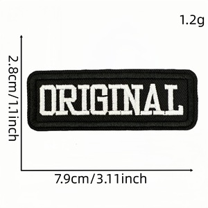 Nueva tela de poliéster de dibujos animados Logotipo de palabra en inglés parches bordados para ropa - Product Image 6