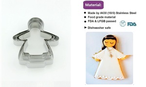 Ensemble de 3 <span class=keywords><strong>emporte</strong></span>-pièces/moules à biscuits en forme d'<span class=keywords><strong>ange</strong></span> de Noël en acier inoxydable 18/0 - Product Image 2