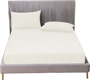 Sábana bajera de puesta a tierra, Sábana de algodón orgánico plateado conductivo, banda elástica, protección EMF, mejora la funda de almohada, sábanas bajeras - Product Image 1