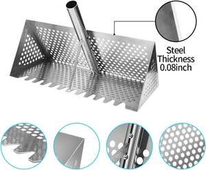 Râteau à sable détachable avec manche long de 47 pouces, tamis pliable à dents de requin, pelle à mailles, râteau à griffes et gants pour la <span class=keywords><strong>plage</strong></span> - Product Image 6