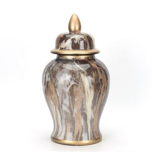 Ginger Jars Ceramic and Porcelain Vases, Gold Ginger Jar <b>Tall</b> Ceramic Pots, Flower Vase <b>Table</b> for Hotel Wedding Decor - Product Image 4