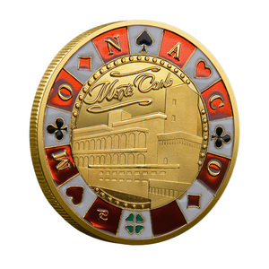 Moneda Conmemorativa de Mónaco de Alta Calidad, Metal Esmaltado en Dos Colores, 7 Dados, Elementos de Póker, Colección, Decoración, Regalo - Product Image 3