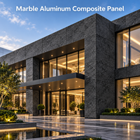 Panneau composite en aluminium marbré vert veiné de 4 mm, taille personnalisée, revêtement PVDF, panneau ACM pour façades architecturales