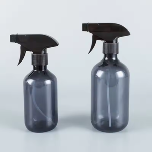 Botella de Spray de Plástico PET Verde Ámbar con Tapa de Gatillo Negra, Forma Cilíndrica, Uso Doméstico, 300ml 400ml 500ml - Product Image 3