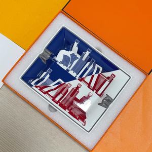 Cendrier carré sans fumée et ensemble de coupelles à cigares style américain, boîte portable en porcelaine céramique avec logo personnalisé - Product Image 3