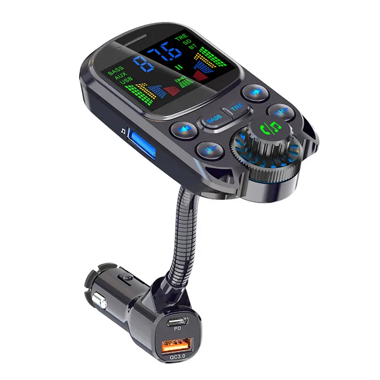 Bc86 Auto Mp3-speler Met Bass Pd3.0 Qc3.0 Snel Opladen Fm-Zender Met Kleurrijke Hd-Scherm Usb-Oplader Handsfree Carkit