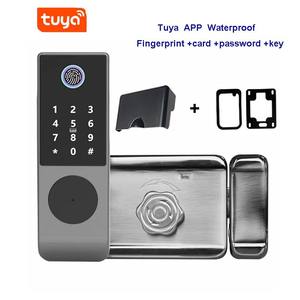 Tuya Smart blocco accesso esterno cappuccio impermeabile accesso per impronte digitali in acciaio compatibilità vetro alluminio connettività WIFI Cloud - Product Image 6