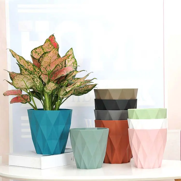 Vente en gros de haute qualité Pot de fleur coloré en plastique mélamine succulente pour pépinière Pot de plantation gallon pour jardin