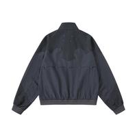 Blouson Bomber Aviateur Décontracté Léger et Court, Style Streetwear, Coupe Varsity, avec Empiècements Color Block Bleus, Tendance Mode Extérieure