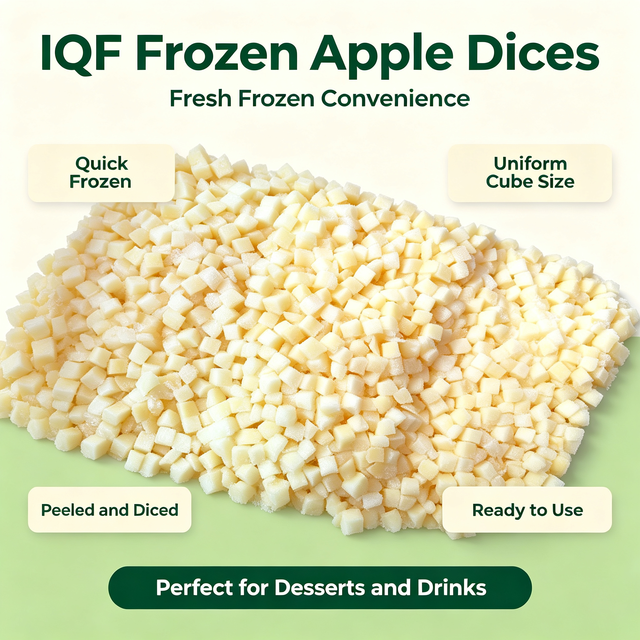 Lotlong Premium Non-GMO Ready-to-Use Ripened Sweet Tart Source Factory Bulk IQF Frozen Apple Dices for Milk Tea Shop Beverage