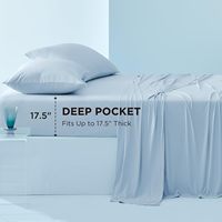 Draps de lit rafraîchissants pour dormeurs chauds Drap-housse Chill Cool avec 2 taies d'oreiller Bleu