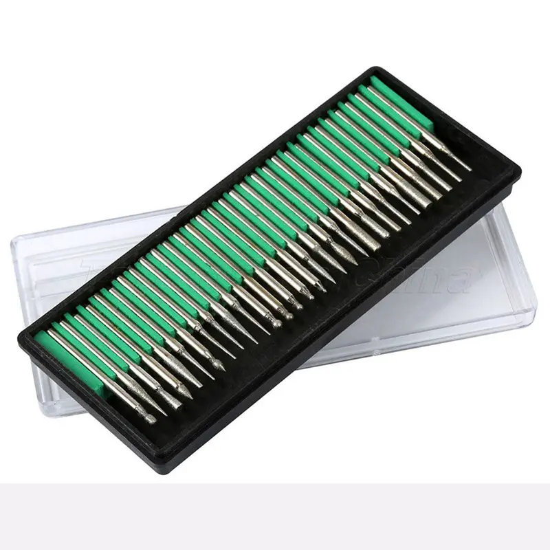 Diamond grinding head grinding needle Jade jade grinding and carving alloy grinding head Emery grinding needle set 30PC