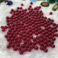 Sphère de rubis de haute qualité 4mm 5mm 6mm perle de rubis de corindon synthétique 5 # boules de rubis de pierres précieuses rouges en vrac