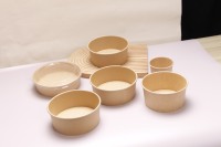 Vaisselle en papier kraft de haute qualité, ensemble de grands bols de cuisine, grands bols à salade et à soupe en bois d'acacia massif
