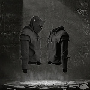 Disfraz de Halloween para Hombre, Sudadera con Capucha 3D con Cremallera de Caballero Medieval Vintage, Sudadera con Capucha de Guerrero Soldado con Máscara y Armadura - Product Image 3