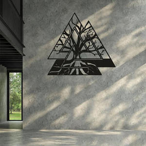 <span class=keywords><strong>Arbre</strong></span> <span class=keywords><strong>de</strong></span> <span class=keywords><strong>vie</strong></span> viking en fer WJD20 Silhouette Décoration <span class=keywords><strong>murale</strong></span> en métal pour salon - Product Image 1
