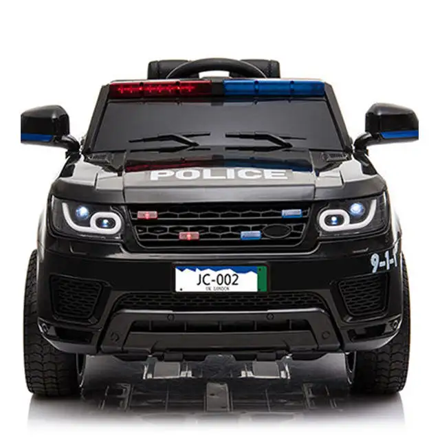 12v סוללה חשמלית גלגל ילדים המשטרה מכונית תינוק לרכב על שני מושבים לרכב