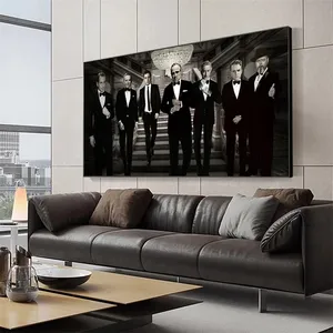 Godfather's Poster Classic Movie Gangster Canvas Fresh Black And White Fashion Wall Art Canvas Painting Godfather