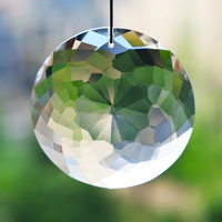 Pendentif attrape-soleil rond en cristal K9 gravé arc-en-ciel, type boucle d'oreille, pour fenêtre, lampe, lustre, prismes de lampe, pour cadeaux